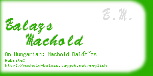 balazs machold business card